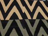 handmade Geometric Kilim Black Blue Hand-Woven RECTANGLE 100% WOOL area rug 9x12