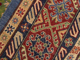 handmade Geometric Kazak Lt. Blue Red Hand Knotted RECTANGLE 100% WOOL area rug 10x14