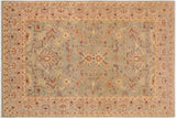 Classic Ziegler Rochelle Green Tan Hand-Knotted Wool Rug - 10'0'' x 14'2''