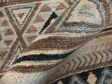 handmade Geometric Khorgeen Grey Blue Hand Knotted RECTANGLE 100% WOOL area rug 2x4