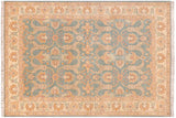 handmade Traditional Kafkaz Chobi Ziegler Green Beige Hand Knotted RECTANGLE 100% WOOL area rug 5 x 7