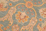 handmade Traditional Kafkaz Chobi Ziegler Green Beige Hand Knotted RECTANGLE 100% WOOL area rug 5 x 7