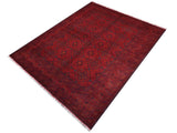 handmade Tribal Biljik Khal Muhammadi Red Blue Hand Knotted RECTANGLE 100% WOOL area rug 7x10