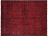 handmade Tribal Biljik Khal Muhammadi Red Blue Hand Knotted RECTANGLE 100% WOOL area rug 7x10