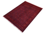 handmade Tribal Biljik Khal Muhammadi Red Blue Hand Knotted RECTANGLE 100% WOOL area rug 6x8