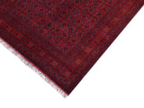 handmade Tribal Biljik Khal Muhammadi Red Blue Hand Knotted RECTANGLE 100% WOOL area rug 6x8