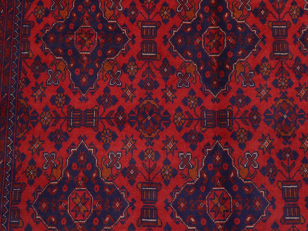handmade Tribal Biljik Khal Muhammadi Red Blue Hand Knotted RECTANGLE 100% WOOL area rug 6x10