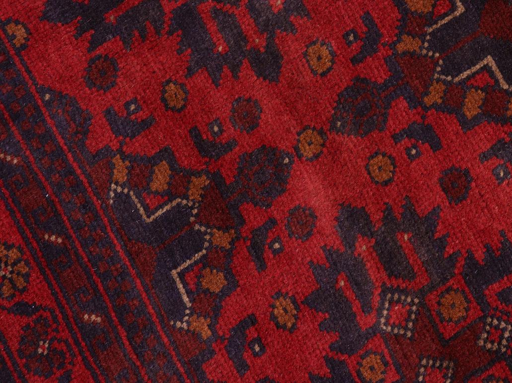 handmade Tribal Biljik Khal Muhammadi Red Blue Hand Knotted RECTANGLE 100% WOOL area rug 6x8