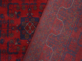 handmade Tribal Biljik Khal Muhammadi Red Blue Hand Knotted RECTANGLE 100% WOOL area rug 4x6