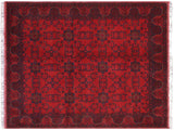 handmade Tribal Biljik Khal Muhammadi Red Blue Hand Knotted RECTANGLE 100% WOOL area rug 6x8