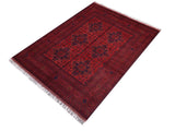 handmade Tribal Biljik Khal Muhammadi Red Blue Hand Knotted RECTANGLE 100% WOOL area rug 6x8