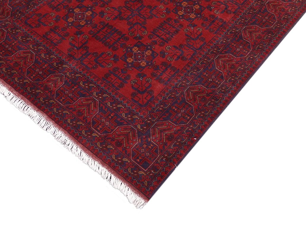 handmade Tribal Biljik Khal Muhammadi Red Blue Hand Knotted RECTANGLE 100% WOOL area rug 5x6