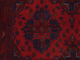 handmade Tribal Biljik Khal Muhammadi Red Blue Hand Knotted RECTANGLE 100% WOOL area rug 4x6