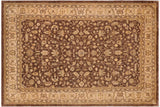 Oriental Ziegler Kelley Brown Tan Hand-Knotted Wool Rug - 9'9'' x 13'10''