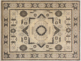 Tribal Mamluk Marianel Gray/Black Wool Rug - 8'11'' x 12'2''