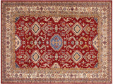 Bohemian Super Kazak Alina Red/Beige Wool Rug - 8'10'' x 12'0''