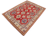 handmade Geometric Kazak Red Beige Hand Knotted RECTANGLE 100% WOOL area rug 9x12