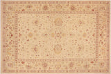 Shabby Chic Ziegler Silvia Beige Gold Hand-Knotted Wool Rug - 9'10'' x 14'9''