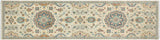 handmade Modern Kafkaz Beige Blue Hand Knotted RUNNER 100% WOOL area rug 3 x 9