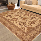 handmade Traditional Kafkaz Chobi Ziegler Beige Tan Hand Knotted RECTANGLE 100% WOOL area rug 10 x 14