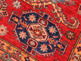 handmade Geometric Super Kazak Red Beige Hand Knotted RECTANGLE 100% WOOL area rug 8x10