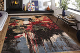 handmade Modern Modern Black Red Hand Knotted RECTANGLE WOOL&SILK area rug 10 x 14