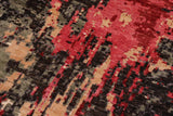 handmade Modern Modern Black Red Hand Knotted RECTANGLE WOOL&SILK area rug 10 x 14