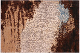 Contemporary Ziegler Wilson Brown Blue Wool&Silk Rug - 7'10'' x 9'10''