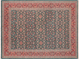 handmade Traditional Kashan Green Red Hand Knotted RECTANGLE 100% WOOL area rug 10x14