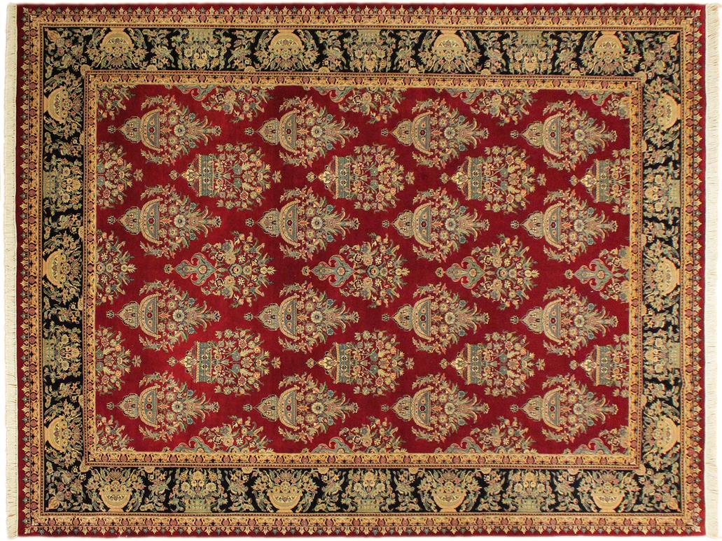 handmade Traditional Tabriz Red Black Hand Knotted RECTANGLE 100% WOOL area rug 10x15