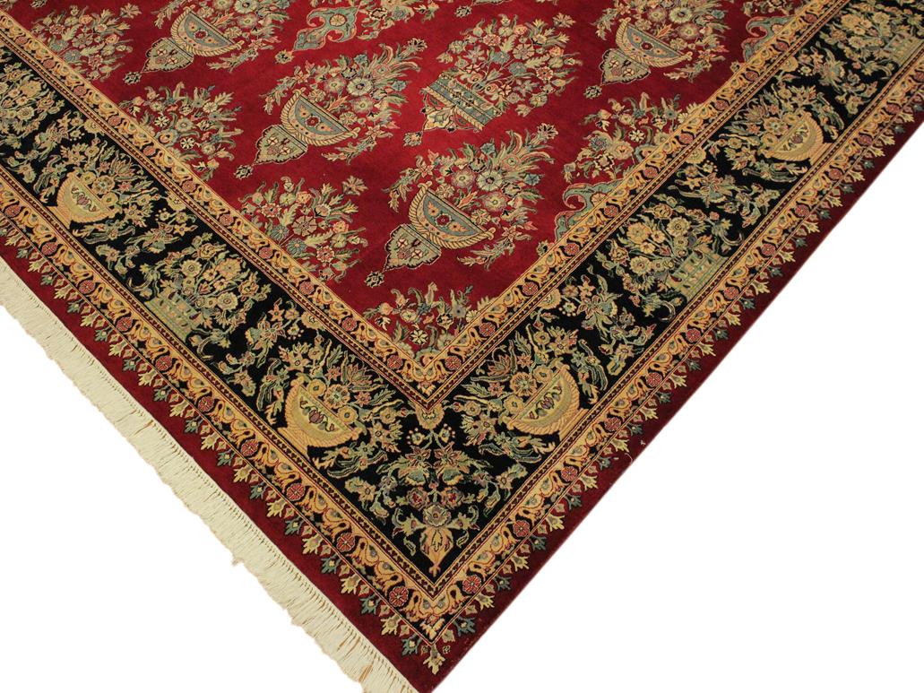 handmade Traditional Tabriz Red Black Hand Knotted RECTANGLE 100% WOOL area rug 10x15