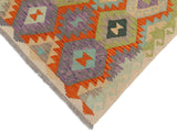 handmade Geometric Kilim Rust Beige Hand-Woven RECTANGLE 100% WOOL area rug 3x4