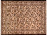 handmade Traditional Rimjim Black Gold Hand Knotted RECTANGLE 100% WOOL area rug 10x14