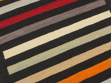 handmade Geometric Kilim Black Red Hand-Woven RECTANGLE 100% WOOL area rug 3x5