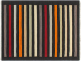 Abstract Turkish Kilim Lucas Black/Red Wool Rug - 3'0'' x 4'11''