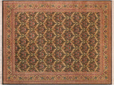 handmade Transitional Hamjolie Green Gold Hand Knotted RECTANGLE 100% WOOL area rug 10x14