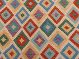 handmade Geometric Kilim Beige Gray Hand-Woven RECTANGLE 100% WOOL area rug 6x8