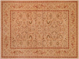 handmade Traditional Lahore Lt. Brown Rose Hand Knotted RECTANGLE 100% WOOL area rug 10x14