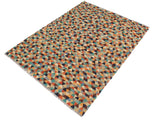 handmade Geometric Kilim Blue Rust Hand-Woven RECTANGLE 100% WOOL area rug 5x6