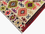 handmade Geometric Kilim Beige Red Hand-Woven RECTANGLE 100% WOOL area rug 6x8