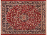 Kazveen Pak Persian Nettie Red/Blue Wool&Silk Rug - 10'1'' x 14'1''