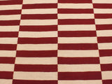 handmade Geometric Kilim Red Beige Hand-Woven RECTANGLE 100% WOOL area rug 6x8