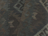 handmade Geometric Kilim Black Gray Hand-Woven RUNNER 100% WOOL area rug 3x8