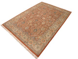 handmade Traditional Lahore Rust Beige Hand Knotted RECTANGLE 100% WOOL area rug 10x14