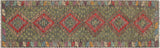 handmade Geometric Kilim Red Charcoal Hand-Woven RUNNER 100% WOOL area rug 3x10
