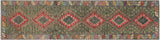 handmade Geometric Kilim Gray Red Hand-Woven RUNNER 100% WOOL area rug 3x10