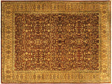 Turkish Knotted Istanbul Myrna Copper/Tan Wool Rug - 9'11'' x 14'3''