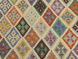handmade Geometric Kilim Beige Rust Hand-Woven RECTANGLE 100% WOOL area rug 6x8