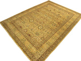 handmade Traditional Design Gold Lt. Gold Hand Knotted RECTANGLE 100% WOOL area rug 10x14