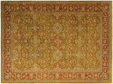 Turkish Knotted Istanbul Bonita Gold/Rust Wool Rug - 9'11'' x 13'11''